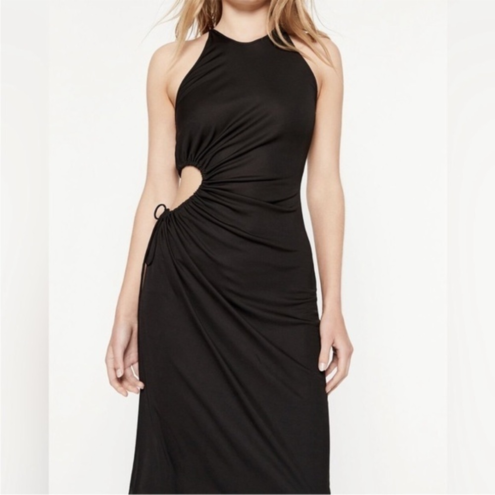 Bardot NEW Black Mimosa Cut Out Waist Maxi Dress